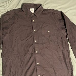 Mens lacoste long sleeve dress shirts size 42 LARGE rare